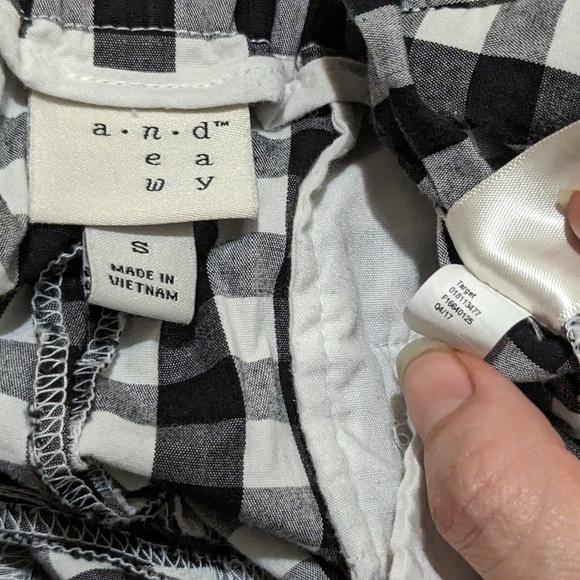 A New Day Women's US Small Black/White High-Waist Gingham Shorts w/ Waist Tie - Picture 9 of 9